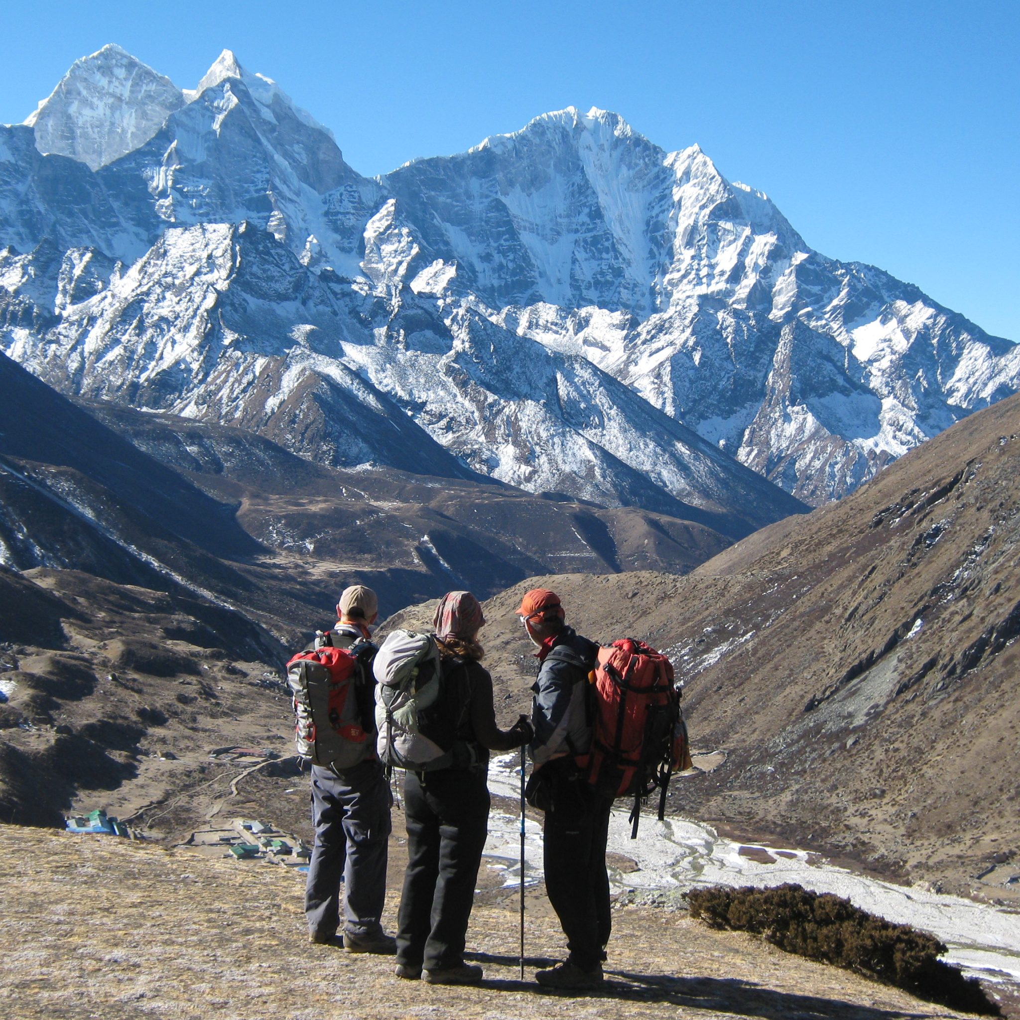 trekkers trekking in nepal